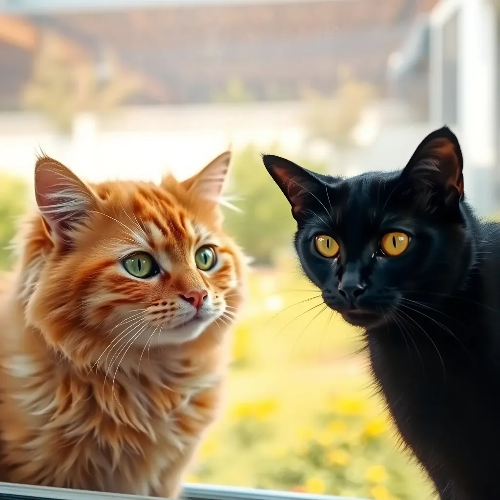 猫同士の窓越しコミュニケーションが与える癒し効果