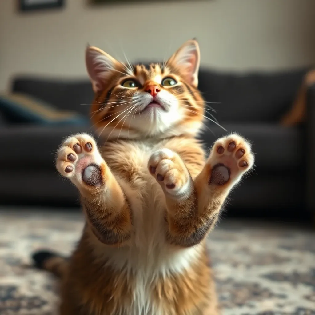爪を立てないか爪を立てているか?本気の猫パンチは爪を出す特徴