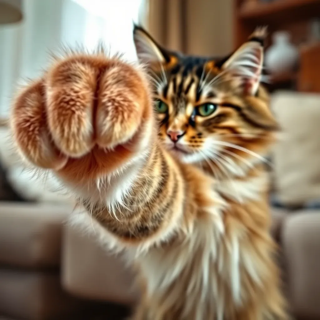 動画で見る猫パンチの威力!