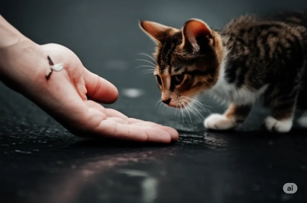 餌だけ食べて逃げる猫への一方的な執着