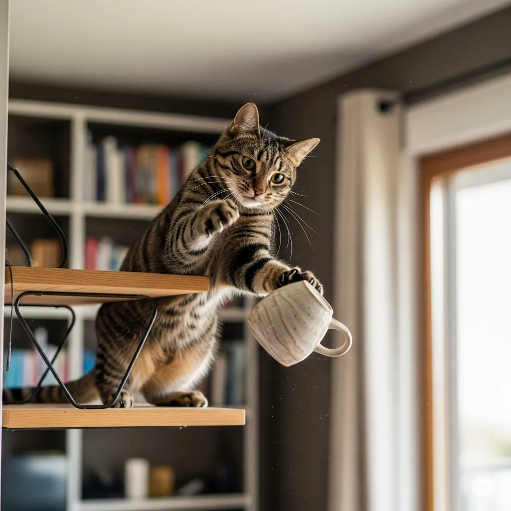 猫が棚の上の物を落とす！イライラする前の最終対策【完全版】