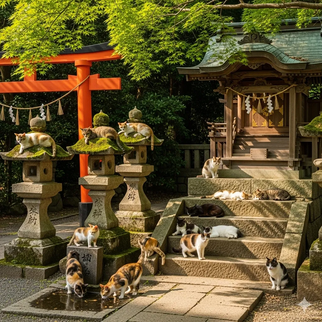 神社猫からのスピリチュアルサイン！目が合うのは幸運のメッセージ