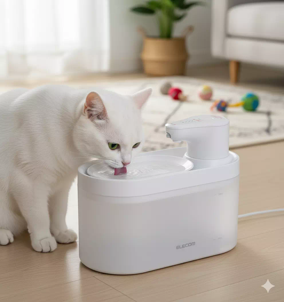 エレコム自動給水器の口コミ|サイレントアクアPET-WD03WH徹底解説