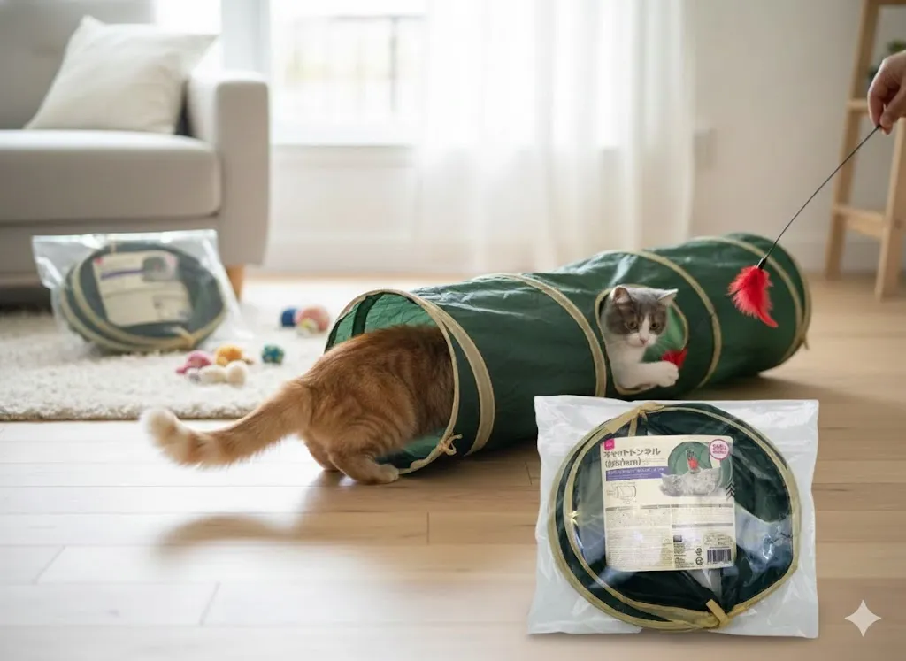 100均猫トンネル最強は？ダイソー500円とニトリ300円比較