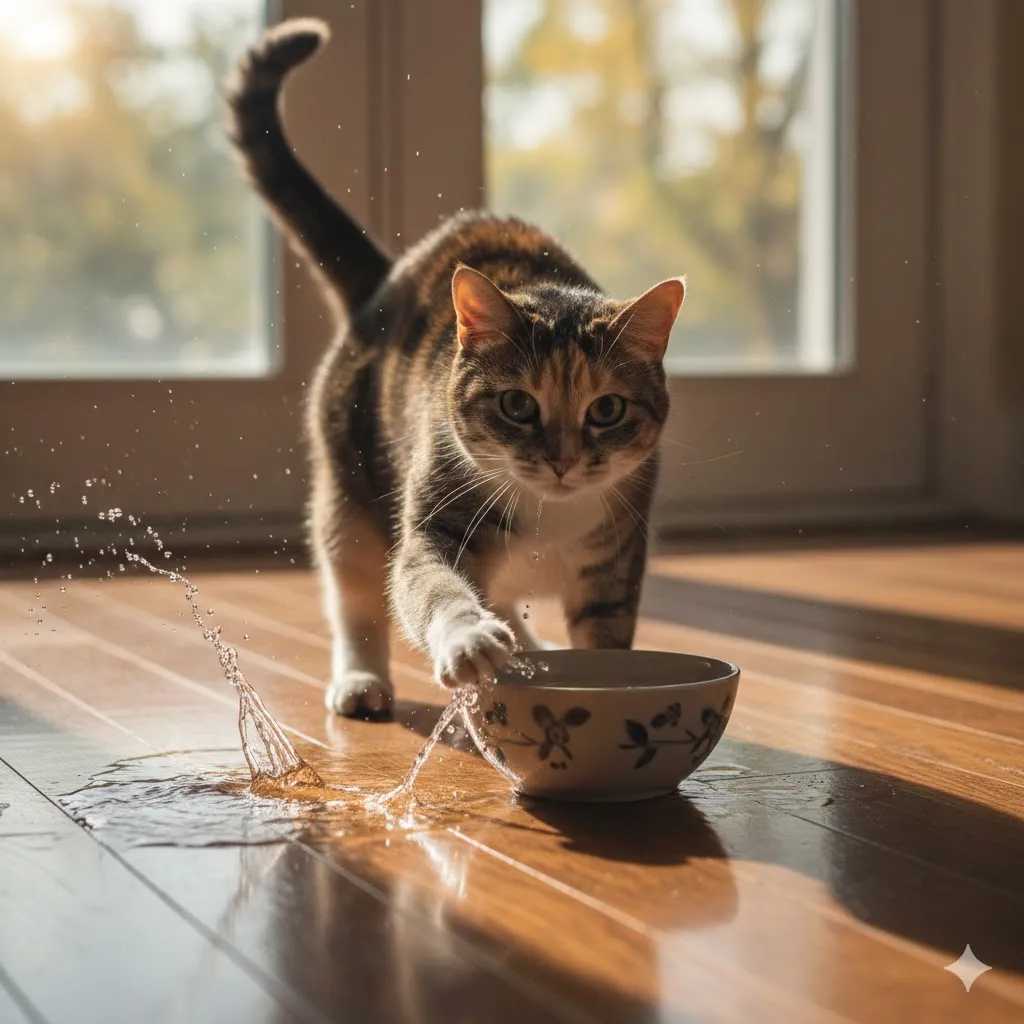 猫が水入れをひっくり返す対策！こぼれない容器選びと固定術の極意
