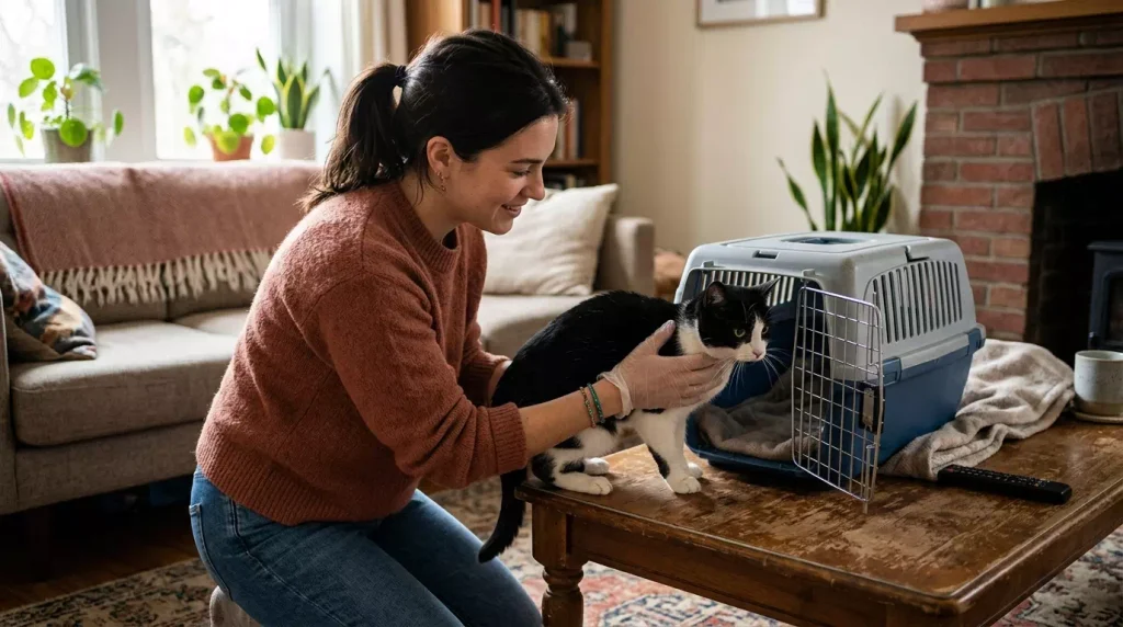 猫を捕獲する様子