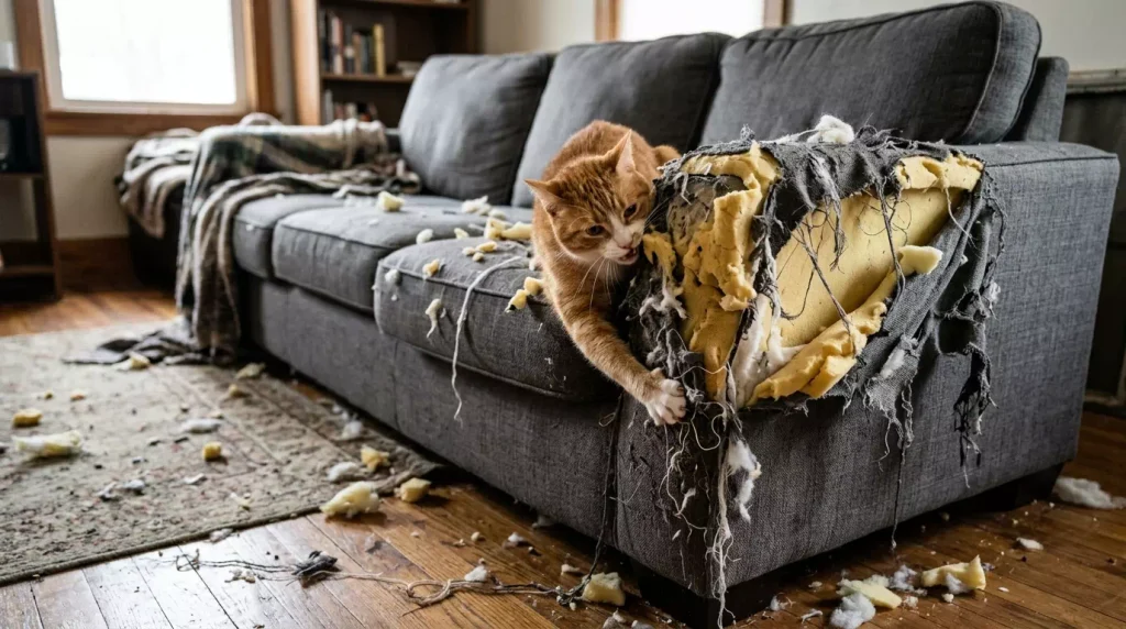 猫がソファをボロボロにする理由