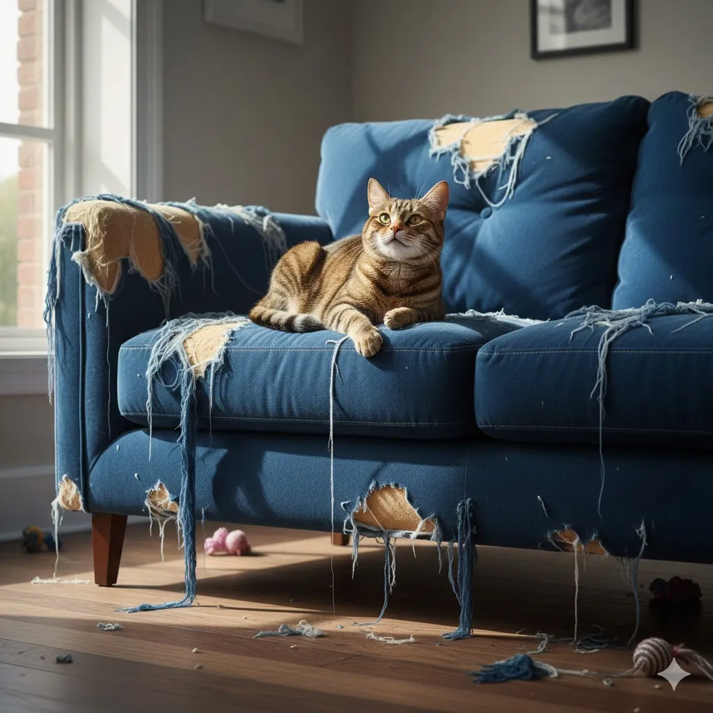 猫のソファボロボロを即やめさせる！爪とぎ防止スプレーと最強の生地