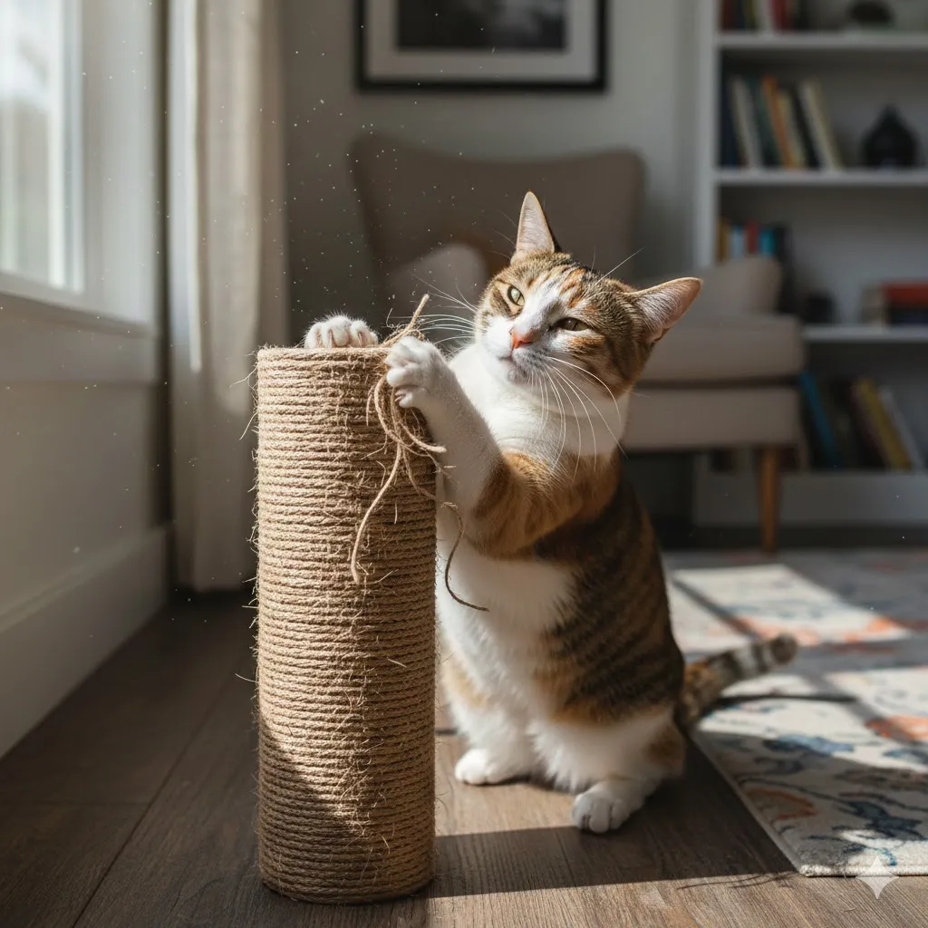 100均麻紐で猫の爪とぎ自作！簡単な麻縄の巻き方や交換のコツを解説
